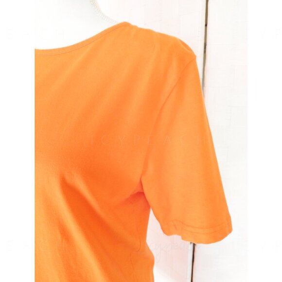 Marisa Christina T-Shirt Medium Orange Vintage 90s Y2K Classic Lagenlook Preppy - Picture 3 of 11